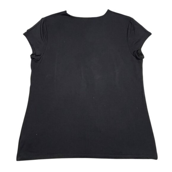 A New Day Women's Black V-Neck Double Layered Tee SIZE-LARGE - Picture 4 of 6